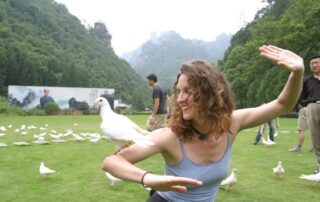 Dr. Cynthia Tai Chi with a Dove