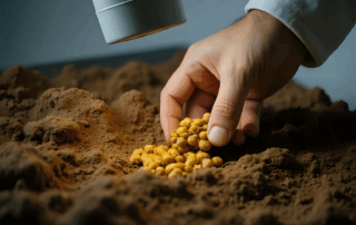 Scientist examining astragalus root under microscope to validate its medicinal properties.