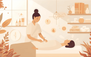 Acupuncturist in Sarasota, Florida providing holistic treatment for metabolic health and early diabetes prevention in a calm wellness clinic setting.